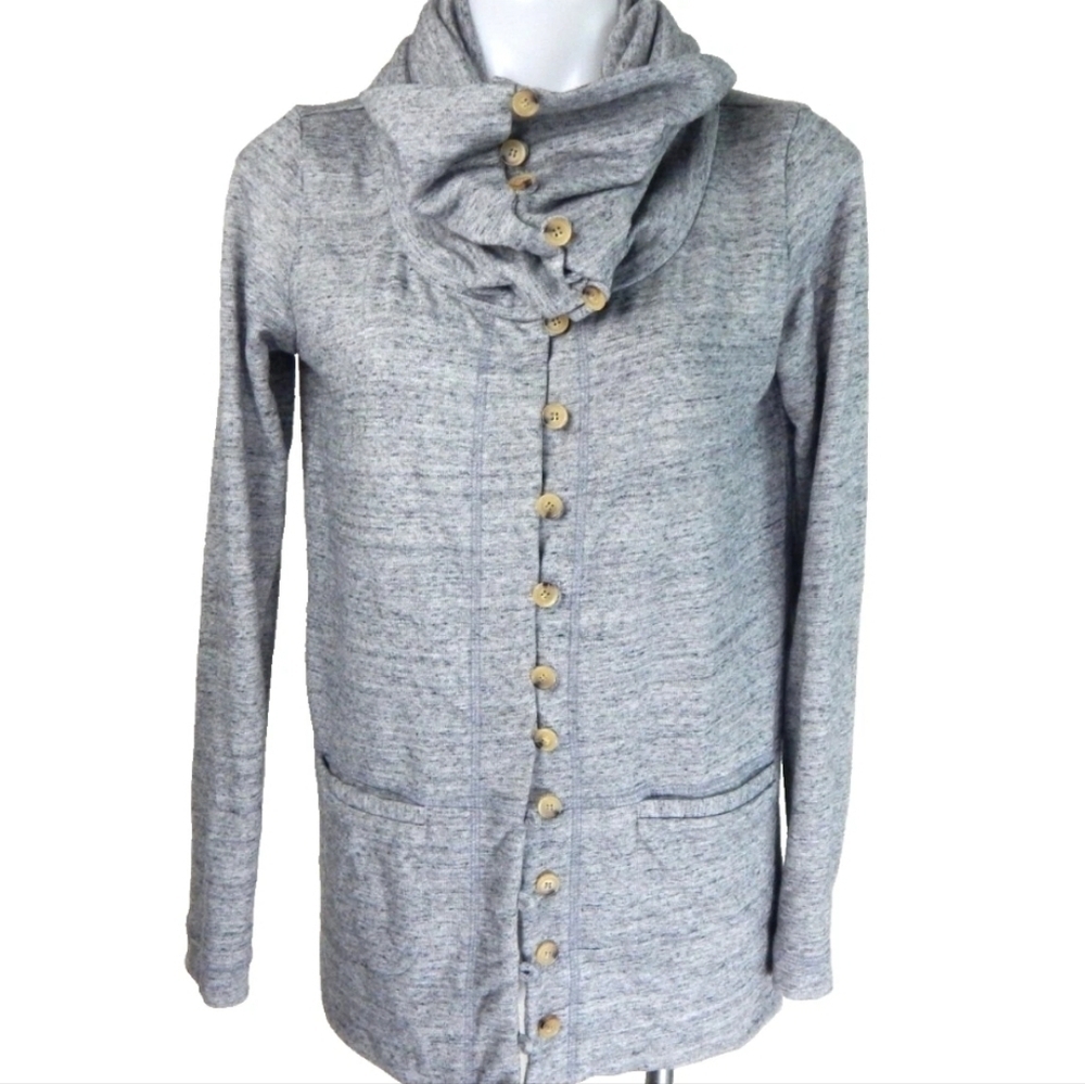 The Lady & The Sailor Button Front Sweatshirt Knit Cardigan